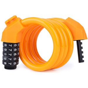 Lune - Five-Digit Combination Lock for Bicycle, Mountain Bike, Wire Padlock, Bike Lock with Locking Frame, Riding Gear (Orange)