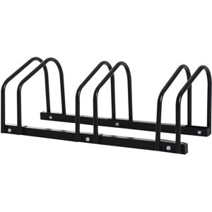 Homcom - Bike Parking Rack Bicycle Locking Storage Stand for Cycling Black - Black