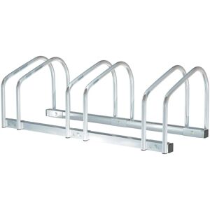 Homcom - Bike Parking Rack Bicycle Locking Storage Stand for Cycling Silver - Silver