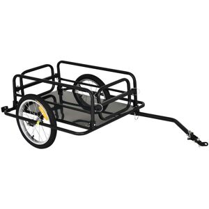 Homcom - Bicycle Cargo Trailer for Shop Luggage Storage Utility w/ Hitch - Black