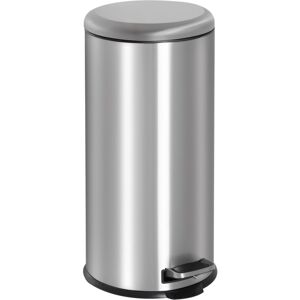 Homcom - Foot Pedal Bin Stainless Steel Metal Waste Rubbish Lid Kitchen Garbage - Black and silver