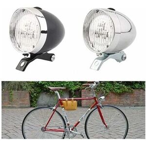 LUNE Moon-Bike Light, Headlight, Bicycle Front Light, Bicycle Lamp, Vintage Safety Warning Flashlight 3 LED Retro Bicycle Lamp (Silver)