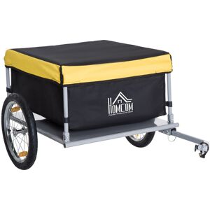 Homcom - New Bicycle Bike Cargo Wagon Trailer Cart Carrier Shopping Yellow and Black - Black