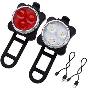 WOOSIEN Outdoor Bicycle Waterproof Cob 3 Led Usb Rechargeable 4 Modes Bike Night Ridefront Head Lamp & Rear