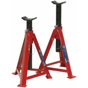 Loops - pair 5 Tonne Axle Stands - Pin & Chain Load Support - 700mm Max Height