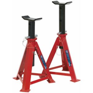 LOOPS Pair 7.5 Tonne Axle Stands - Pin & Chain Load Support - 730mm Max Height
