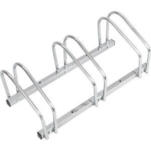 PrimeMatik - Bike stand parking rack floor or wall mount Bicycle storage Locking stand for 3 cycles