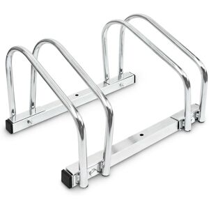 RELAXDAYS 2-Bike Stand for Floor and Wall Mounting, Bike Parker for 2 Bicycles made of Chromed Steel, Rain-Proof Bike Holder for Outdoors, 26 x 40 x 32 cm,