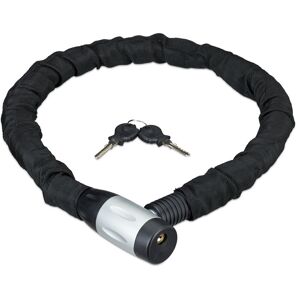 Relaxdays - Bicycle Chain Lock, Motorbike Security Lock, Safe, Sturdy, Outdoor, Bike Lock, 100 cm Long, Black