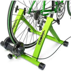 Relaxdays - Indoor Bicycle Resistance Trainer, 6 Gears, for 26-28 Wheels Indoor Cycling Stand, Cardio Workout, Green