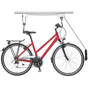 Relaxdays - Bike Storage, Ceiling Mount Lift, Load up to 20 kg, with Cable, for Garage & Cellar, Bicycle, Silver/Black