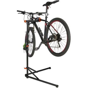 Relaxdays - Bike Repair Stand, Foldable Telescopic Maintenance Stand, Handlebar Holder, Frames 25-40mm, up to 30kg, Black