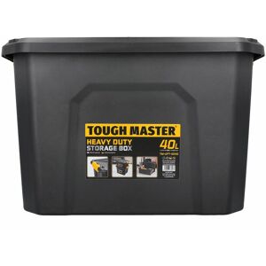 Tough Master - Storage Box 40 Litre Durable Plastic Reinforced Construction Secure & Waterproof