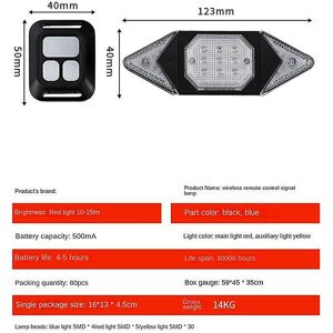 Woosien - Usb Rechargeable Turning Signal Cycling Taillight Bicycle Light Remote Control Bicycle Accessories