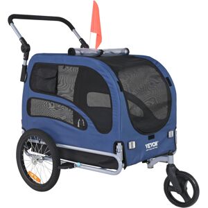MOPHORN VEVOR Dog Bike Trailer, Supports up to 100 lbs, 2-in-1 Pet Stroller Cart Bicycle Carrier, Easy Folding Cart Frame with Quick Release Wheels,