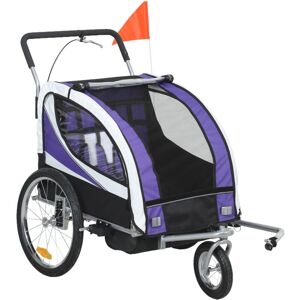 HOMCOM 2 Seat Child Bike Trailer, Baby Bicycle Trailer for 2 Kids, Purple HOMCOM 2 Seat Child Bike Trailer, Baby Bicycle Trailer for 2 Kids, Purple