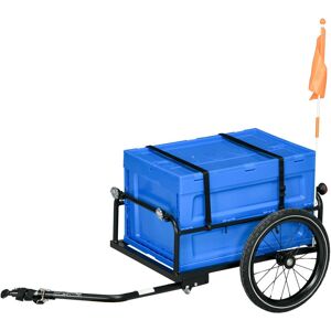 Homcom - Bicycle Trailer with 65L Foldable Storage Box and Pneumatic Tyres Blue Homcom - Bicycle Trailer with 65L Foldable Storage Box and Pneumatic Tyres Blue
