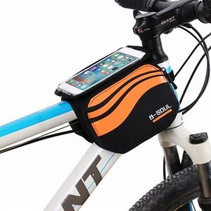SNQ Pack of 1, bike rack pouch with waterproof mobile phone pocket, 2 side pockets for bike rack, suitable for all types of bikes (Orange) SNQ Pack of 1, bike rack pouch with waterproof mobile phone pocket, 2 side pockets for bike rack, suitable for all types of bikes (Orange)