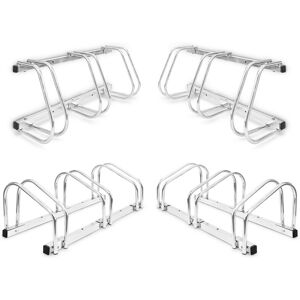 Relaxdays Bike Rack, Set of 4, Cycle Storage, Wall and Floor Mounted, Bicycle Holder, Chrome-plated Steel, Silver Relaxdays Bike Rack, Set of 4, Cycle Storage, Wall and Floor Mounted, Bicycle Holder, Chrome-plated Steel, Silver