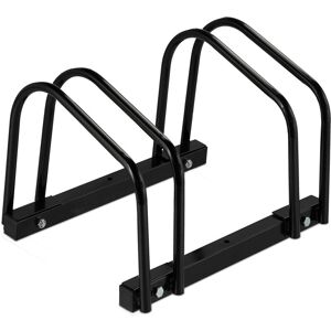 Relaxdays - Floor Bike Rack, for 2 Bicycles, Metal, Outdoor Parking Stand, Garage, HxWxD: 27 x 40.5 x 33 cm, Black Relaxdays - Floor Bike Rack, for 2 Bicycles, Metal, Outdoor Parking Stand, Garage, HxWxD: 27 x 40.5 x 33 cm, Black