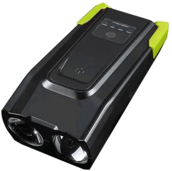 TLILY Bicycle Headlight+Horn USB Rechargeable Smart Induction Bike Front Light Night Riding Bell Cycling Accessory Green