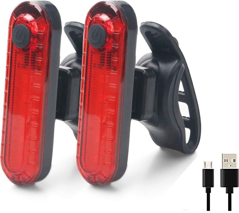Ikodm - Bike Tail Lights - 2 Pack Bicycle Rear Lights, usb Rechargeable cob led Waterproof Bike Rear Light, 4 Lighting Modes for Safety and Visibility