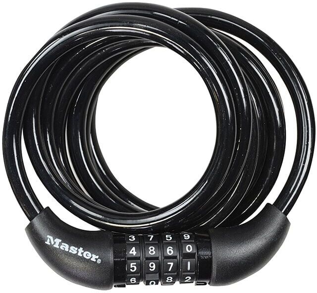 Master Lock - 8221EURDPRO Self Coiling Combination Cable 1.8m x 8mm MLK8221E