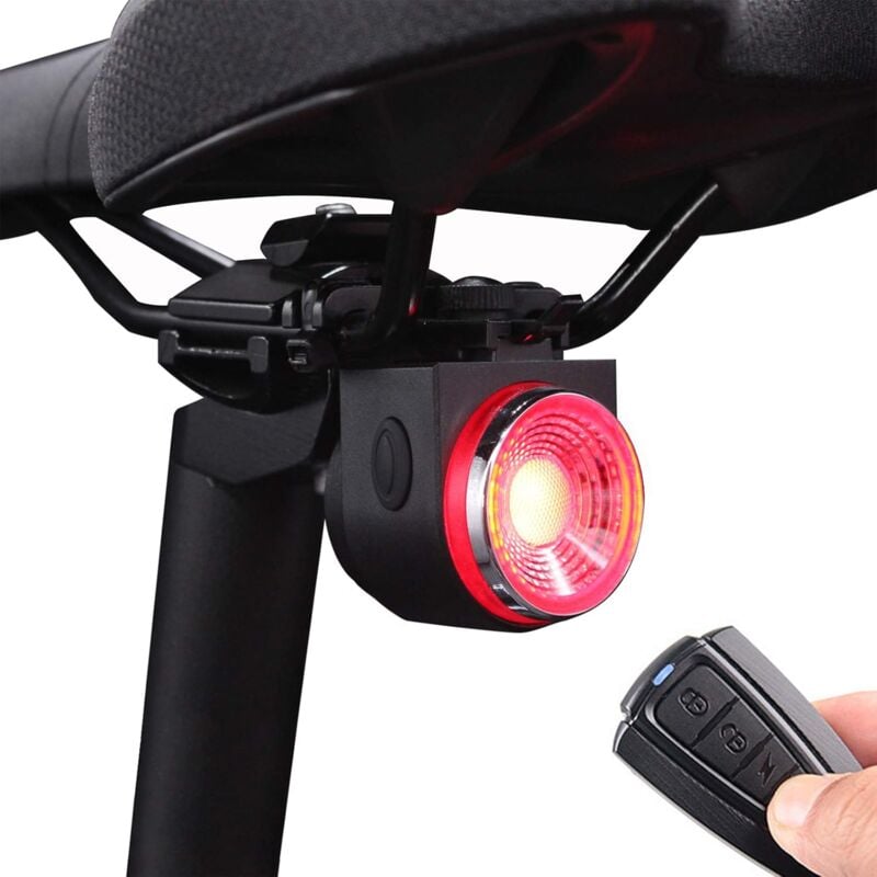 LINGHHANG Smart Anti-theft Bike Alarm, Rechargeable Bike Taillight, Warning Electric Horn, Bike Locator with Remote Control, Waterproof Electric Mountain/City