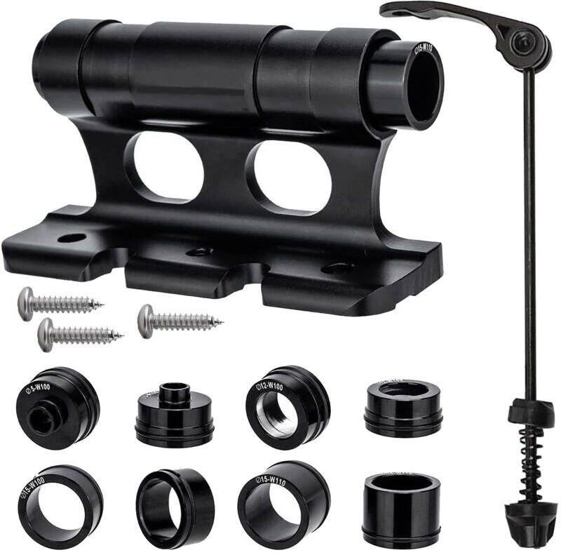 TLILY Versatile Front Fork Mount Block,Quick Release Thru Axle Road Bicycle Bracket Adapters for Truck/Trailer/Bikes Racks