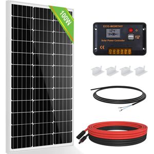 100W 12V Solar Panel Kit with 30A solar Charge Controller 12V 24V off grid rv Camper - Eco-worthy