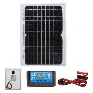 Lowenergie - 10w Mono-Crystalline Solar Panel pv Photo-voltaic with charging kit