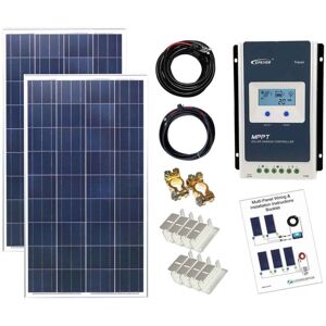 LOWENERGIE 200w Poly Solar Panel Kit 12V/24V with MPPT Controller