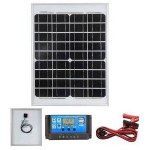 Lowenergie - 20w Mono-Crystalline Solar Panel pv Photo-voltaic with charging kit