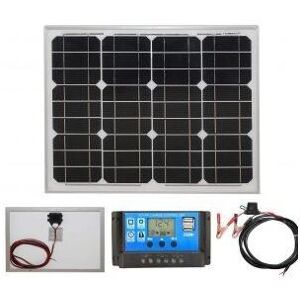 Lowenergie - 30w Mono-Crystalline Solar Panel pv Photo-voltaic with charging kit