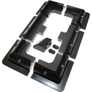 Lowenergie - 6 Rectangle Bracket Solar Panel Mounting Set and Cable Entry Black