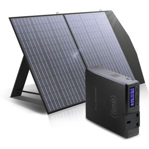 Allpowers - Portable Power Station 154Wh/41600mAh 2x 200W ac Outlets Power Bank Wireless Charging 60W usb-c Solar Generator with 100W Solar Panel for