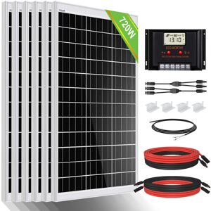 Eco-worthy - 720W 12V Solar Panel Kit Off Grid Battery Charge with 60A pwm Charge Controller For Caravan rv Marine Trailer Camper Van Camping