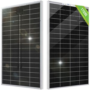 Eco-worthy - Bifacial Solar Panel 170W 12 Volt Monocrystalline High-Efficiency pv Module Power Charger,for Sunsheds, Canopies, RVs, Farms,Rooftop and