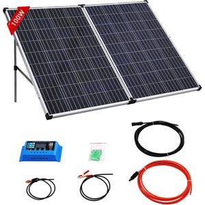 LIVINGANDHOME 100W 12V Portable Folding Solar Panel Kit For Caravan rv Marine Trailer Camper