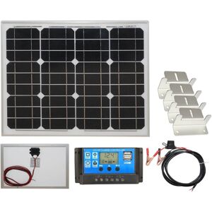 Lowenergie - 30w Mono-Crystalline Solar Panel pv Photo-voltaic with brackets charging kit