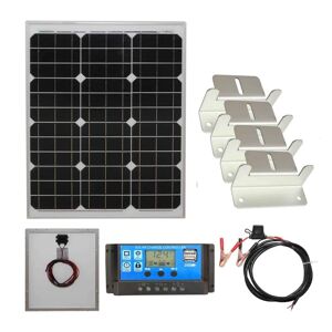 Lowenergie - 40w Mono-Crystalline Solar Panel pv Photo-voltaic with brackets charging kit