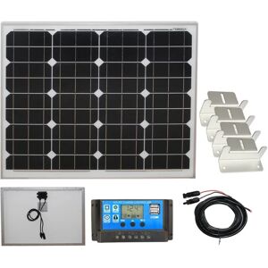 Lowenergie - 50w Mono-Crystalline Solar Panel pv Photo-voltaic with brackets charging kit