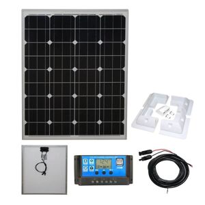 Lowenergie - 80w Mono-Crystalline Solar Panel pv Photo-voltaic with brackets charging kit