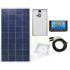 LOWENERGIE 100w Poly-Crystalline Solar Panel pv Photo-voltaic and charging kit including brackets