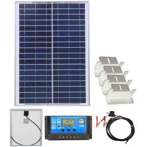 LOWENERGIE 20w Poly-Crystalline Solar Panel pv Photo-voltaic and charging kit including brackets