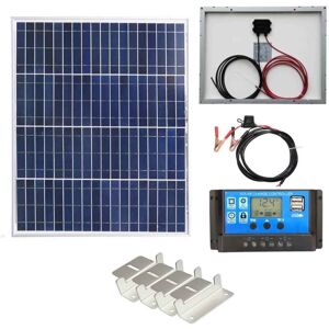 LOWENERGIE 40w Poly-Crystalline Solar Panel pv Photo-voltaic and charging kit including brackets