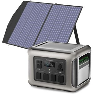 Allpowers - Portable Power Station, Solar Generator 2016Wh LiFePO4 with 100W Solar Panel for rv, Home Backup, Emergency, Outdoor Camping R2500