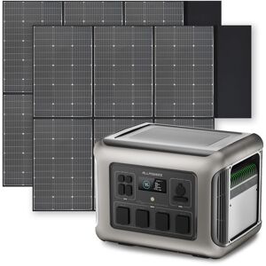 Allpowers - Portable Power Station Solar Generator 2016Wh LiFePO4 with 2Pcs 600W Solar Panel for rv, Home Backup, Emergency, Outdoor Camping R2500