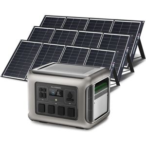 Allpowers - Portable Power Station Solar Generator 2016Wh LiFePO4 with 3Pcs 200W Monocrystalline Solar Panel for rv, Home Backup, Emergency, Outdoor