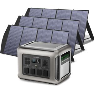 Allpowers - Portable Power Station Solar Generator 2016Wh LiFePO4 with 3Pcs 200W Solar Panel for rv, Home Backup, Emergency, Outdoor Camping R2500